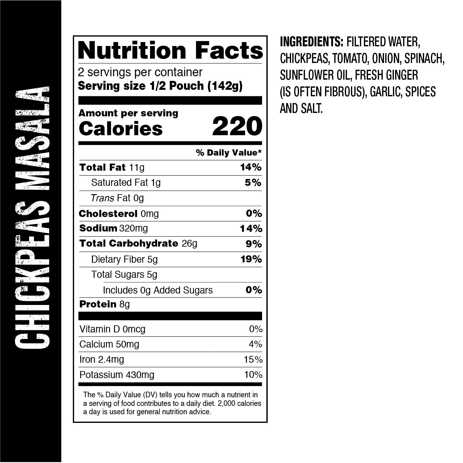 OMEALS Chickpea Masala MRE – Alimento sostenible para exteriores, de alta calidad, larga vida útil, sin gluten, vegano, totalmente cocido con