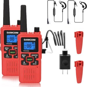 SAMCOM Radio bidireccional Walkie Talkies de largo alcance para adultos con auricular portátil de mano 2 radios de 2 vías Carga USB recargable con SAMCOM Radio bidireccional Walkie Talkies de largo alcance para adultos con auricular portátil de mano 2 radios de 2 vías Carga USB recargable con