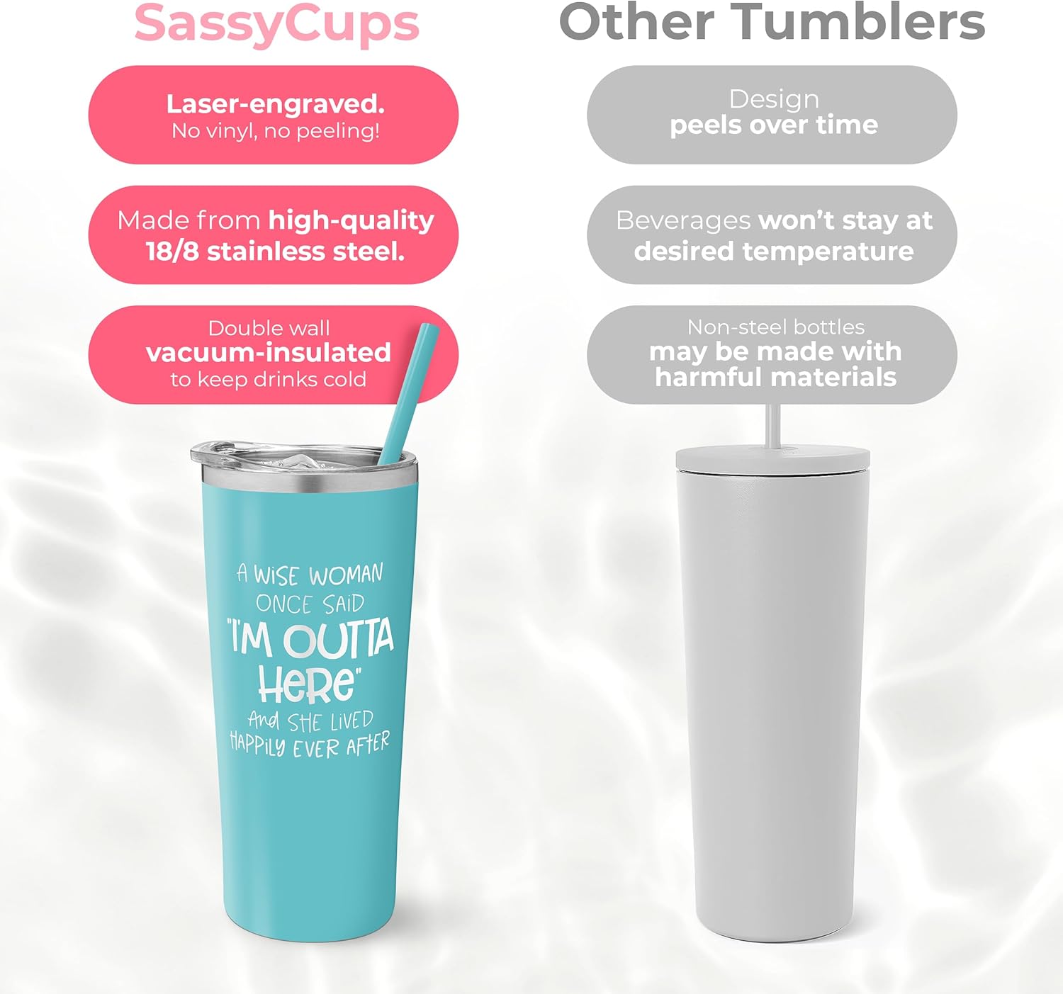 Wise Woman – Vaso aislado de acero inoxidable con tapa y pajilla, divertida taza de viaje para fiestas de jubilación, taza de café para profesores,