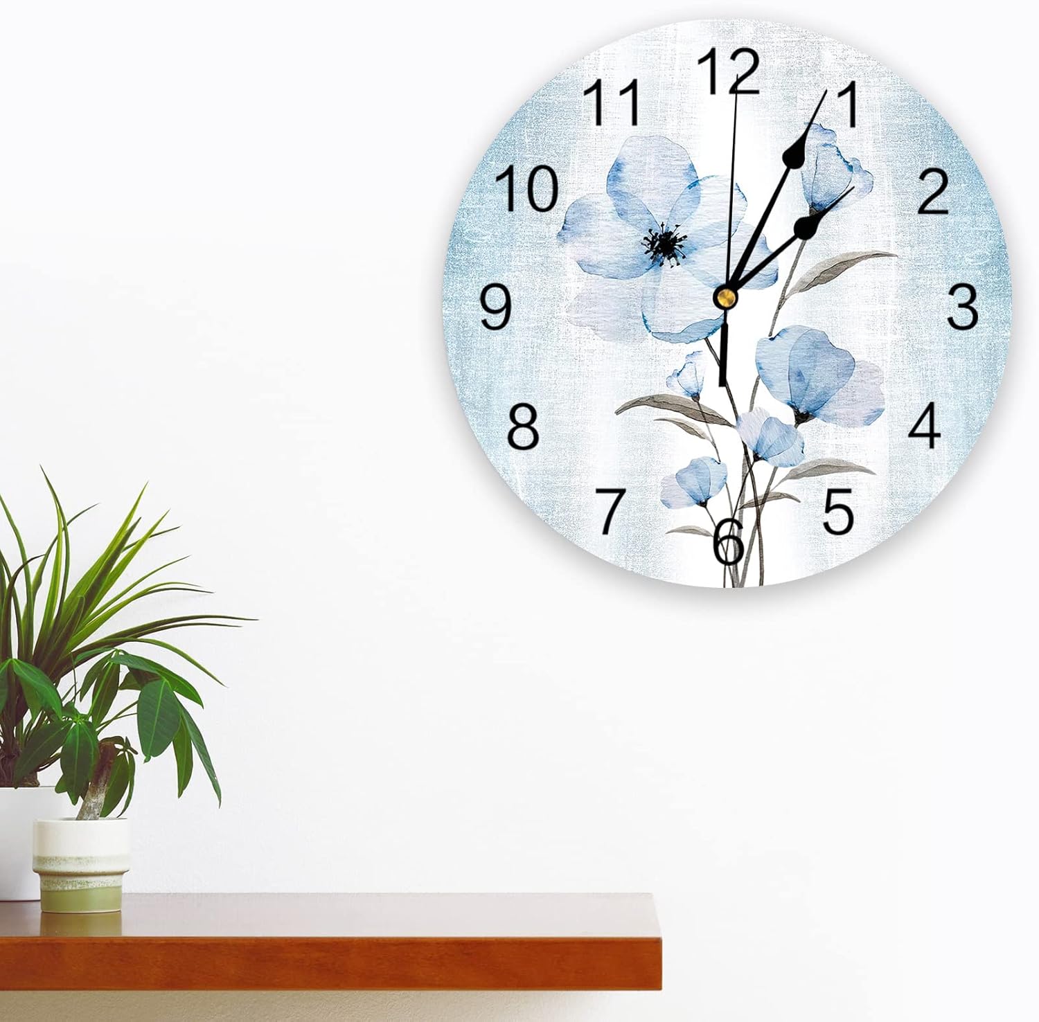Silent – Reloj de pared decorativo sin tictac para cocina, dormitorio, baño, oficina, sala de estar, lavandería, hogar, funciona con pilas, reloj de