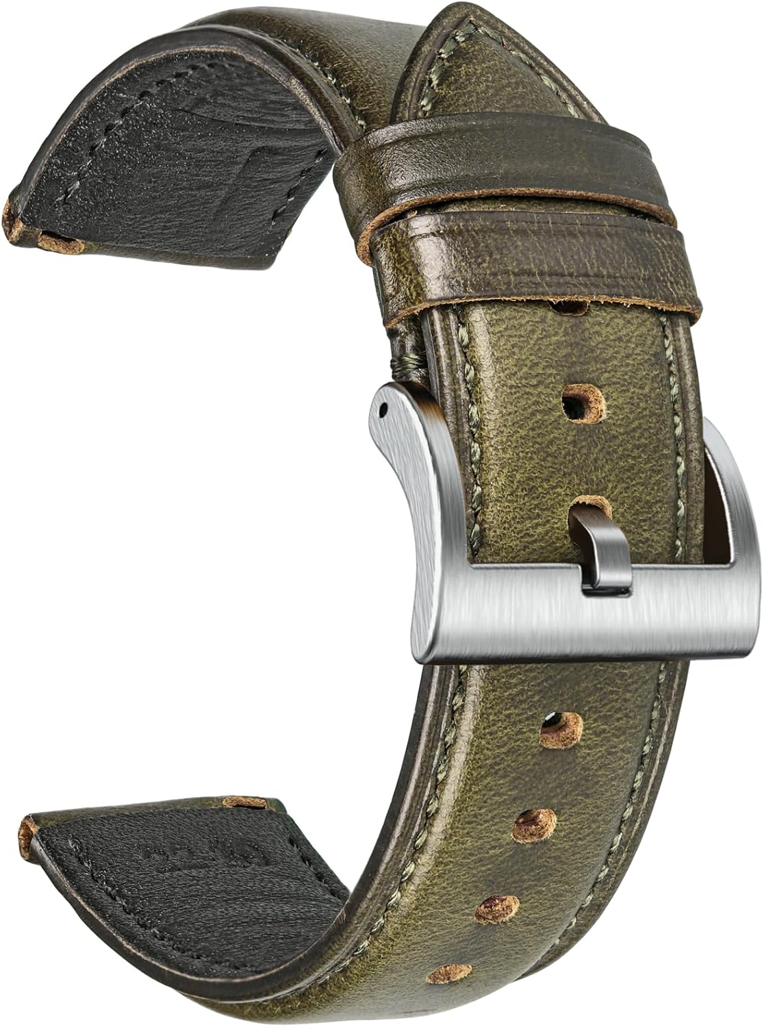 Horween – Correa de reloj de piel de liberación rápida de 0.709 in, 0.748 in, 0.787 in, 0.827 in, 0.866 in, envoltura de repuesto para Galaxy Watch