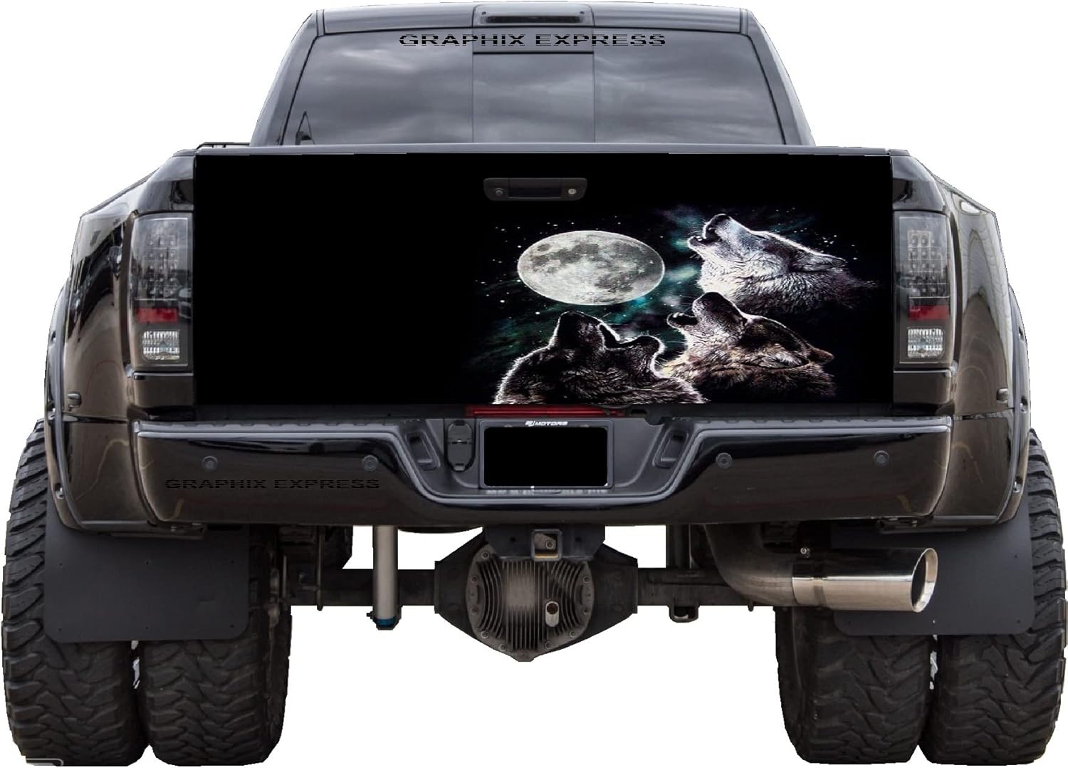 GRAPHIX EXPRESS Truck Tailgate Wrap for Pickup Trucks (T331 Wolf) Tailgate Decal Tailgate Decals for Pickup Trucks Truck Decals and Graphics Decals