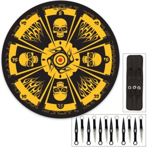 Skull Master – Juego de cuchillos de lanzamiento y objetivo  12 cuchillos de lanzamiento de acero inoxidable, funda de nailon duradera, objetivo de Skull Master – Juego de cuchillos de lanzamiento y objetivo  12 cuchillos de lanzamiento de acero inoxidable, funda de nailon duradera, objetivo de