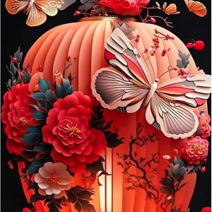 RICUVED Pintura artística de diamantes de flores, kit de pintura de diamantes de mariposas para adultos, arte de gemas de diamantes 5D, taladro RICUVED Pintura artística de diamantes de flores, kit de pintura de diamantes de mariposas para adultos, arte de gemas de diamantes 5D, taladro