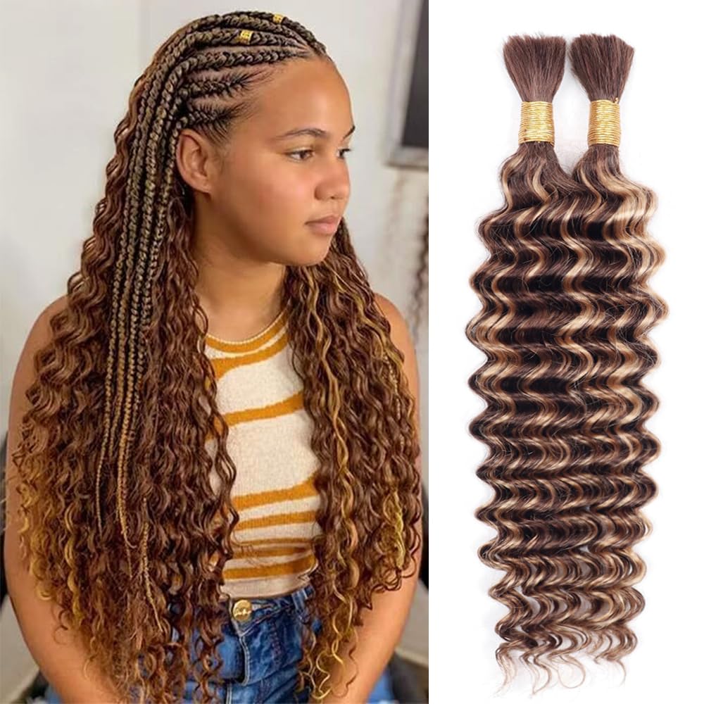 Extensiones de cabello humano virgen brasileño 100% sin procesar para trenzar #T4P427, dos paquetes de cabello humano virgen brasileño sin procesar,