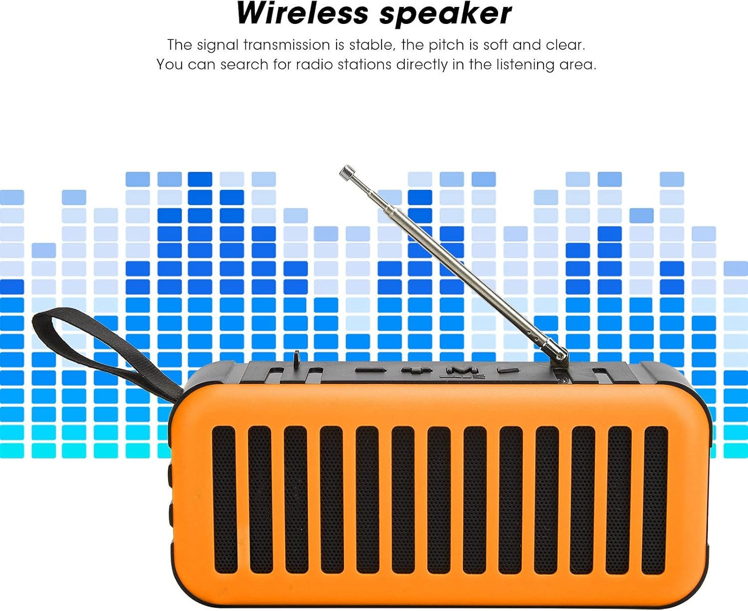 Yoidesu Altavoz inalámbrico, mini subwoofer portátil alimentado por energía solar, adopta chip de decodificación de audio, compatible con radio FM,