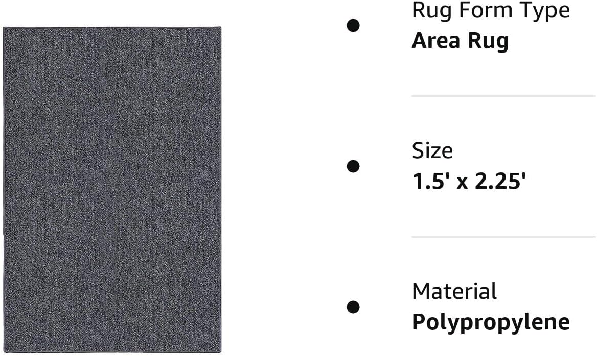 Ambiant Broadway Collection – Alfombras para interiores y exteriores, aptas para mascotas, color gris, 1.5 x 2.25 pies