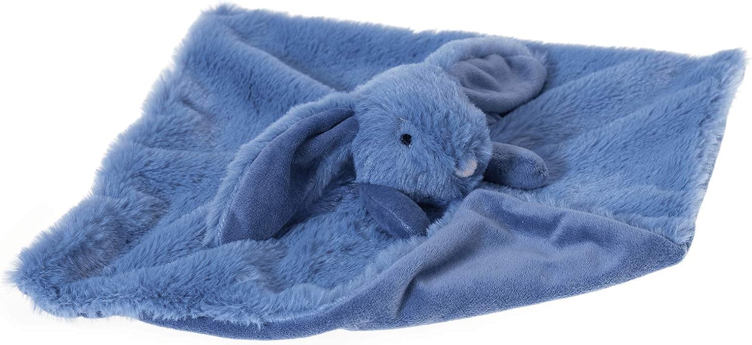 Apricot Lamb Manta de seguridad de animales de peluche, conejo, azul marino, manta de seguridad para guardería, manta de lujo para acurrucarse de