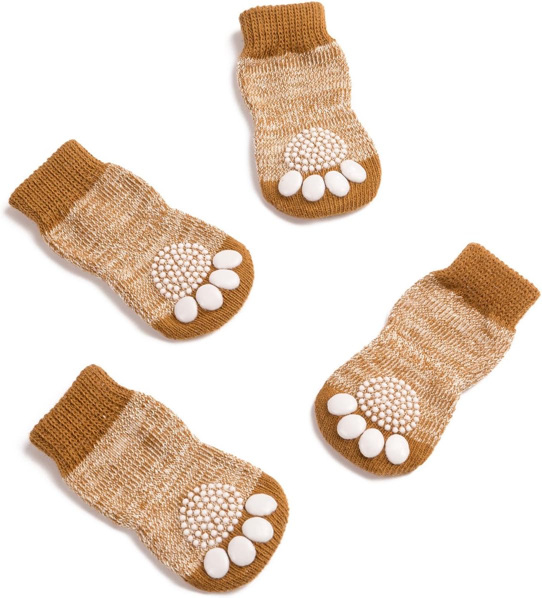 Calcetines de punto antideslizantes para perros y gatos con refuerzo de goma, antideslizante y protector de pata para uso interior, apto para perros