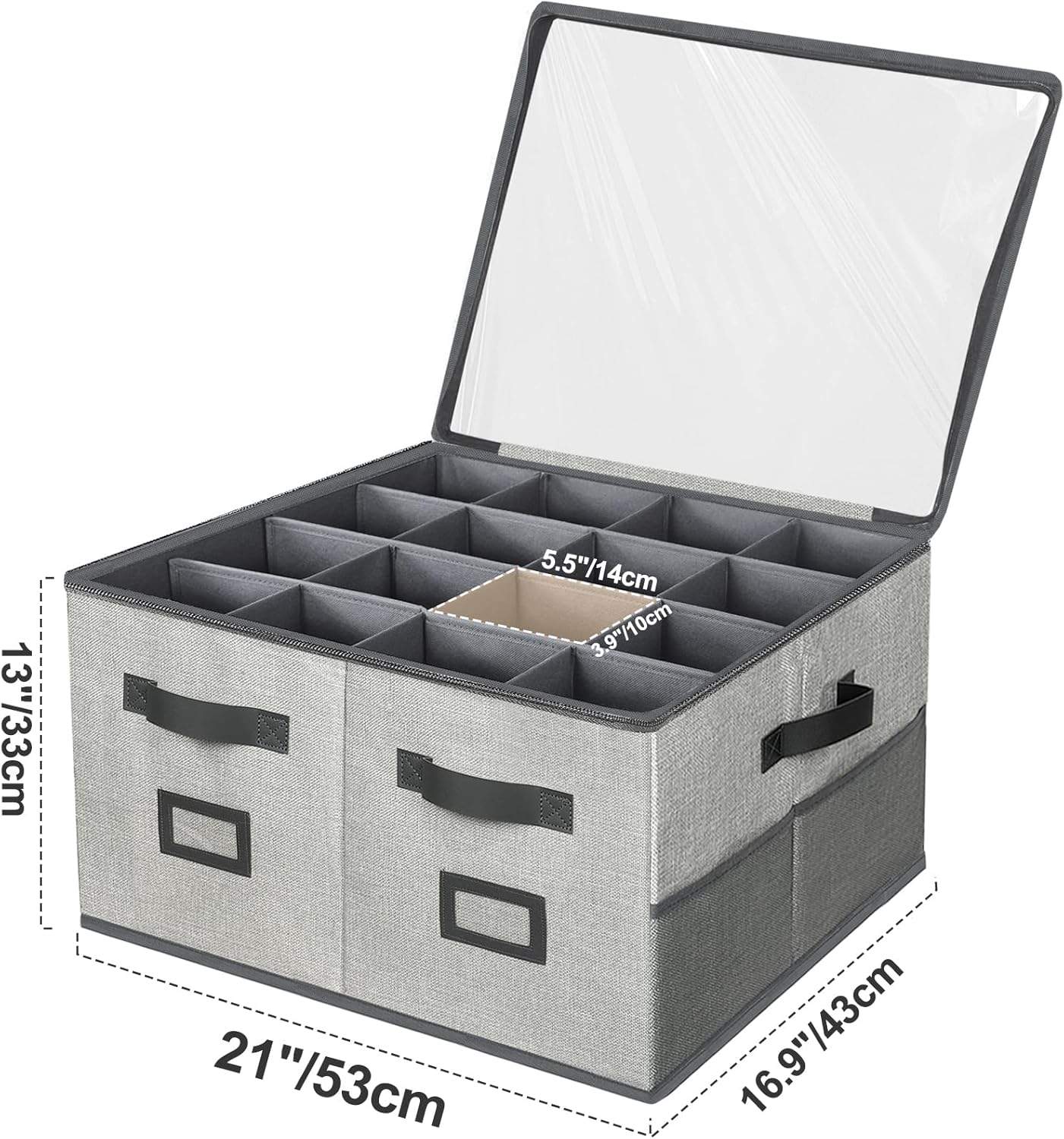 VERONLY Organizador grande de zapatos para armario (21 pulgadas de largo x 17 pulgadas de ancho x 13 pulgadas de alto), 16 pares de contenedores de