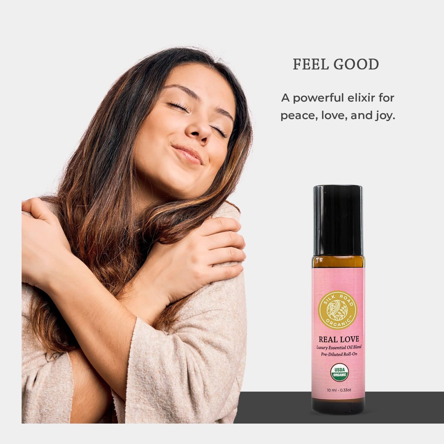 Silk Road Organic – Aceite esencial orgánico de amor real, mezcla de corazón amoroso, 100% puro, certificado por USDA, Find Joy & Follow Your Heart