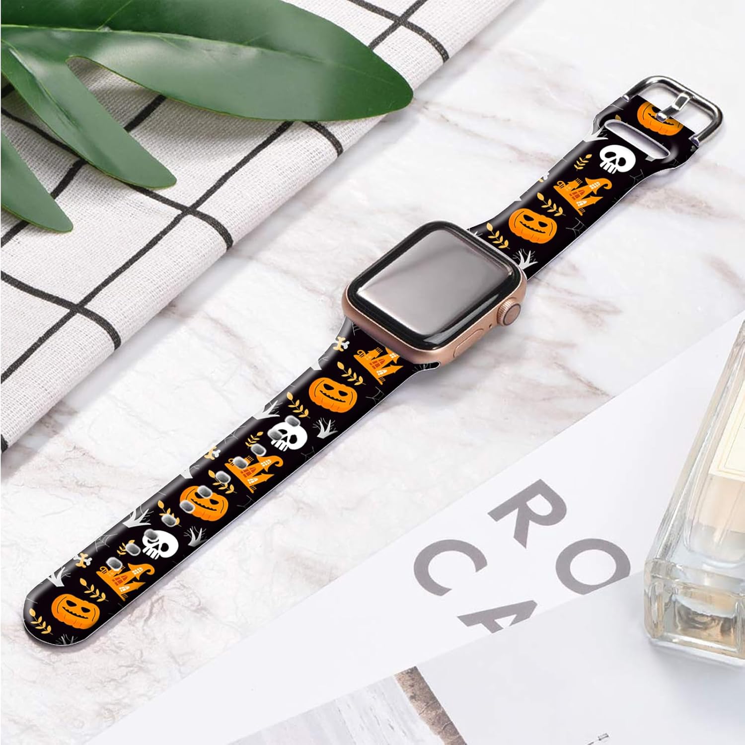 Correas florales de silicona compatibles con Apple Watch de 1.929 in 1.772 in 1.732 in 1.654 in 1.614 in 1.575 in 1.496 in, correa deportiva de