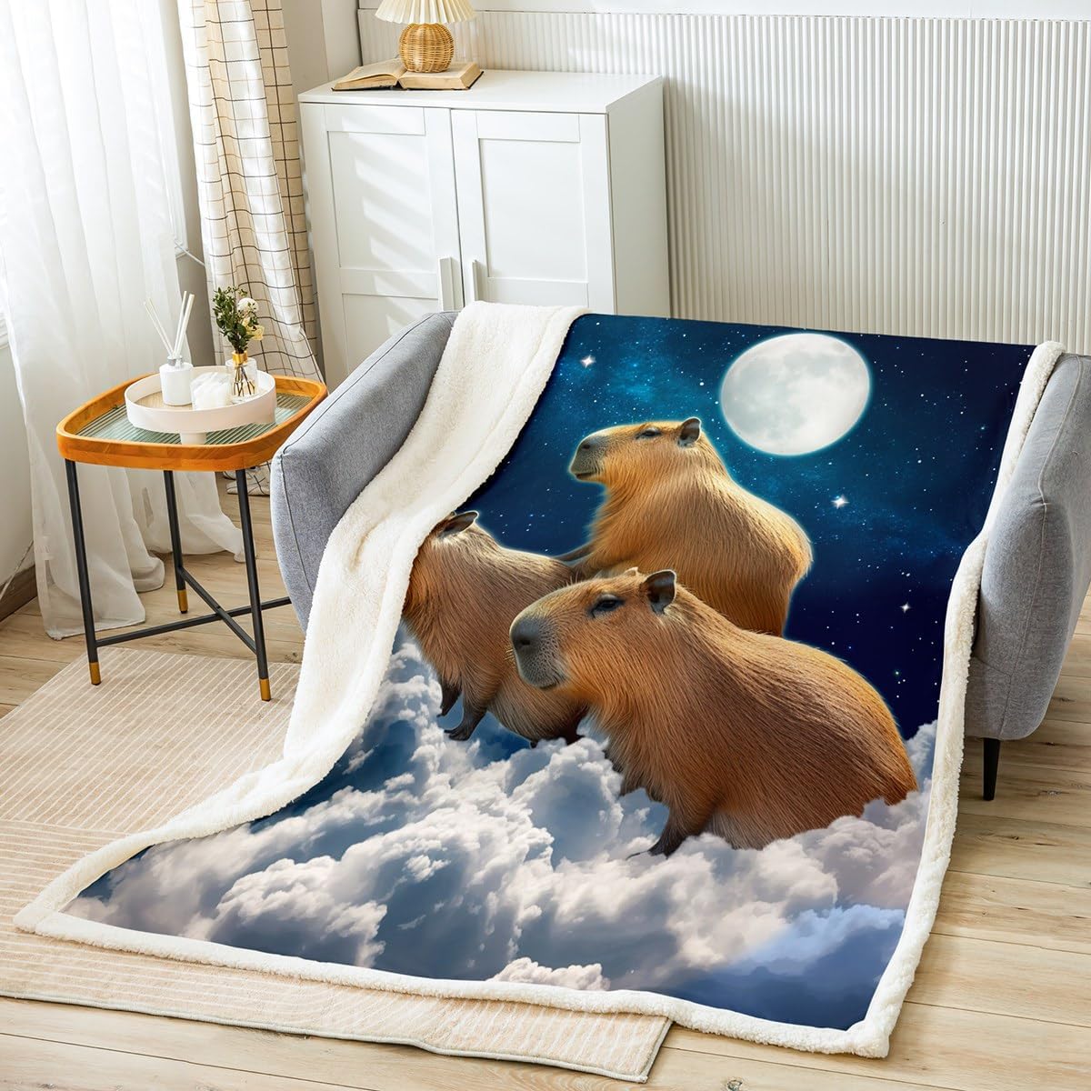 Capybaras – Manta mullida para niños, 40 x 50 pulgadas, manta de forro polar de animales 3D de dibujos animados, divertido animal roedor para