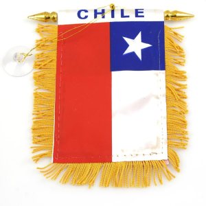 Mini Banner “Chile” Espejo Automático 4″x6″ Bandera Mini Banner “Chile” Espejo Automático 4″x6″ Bandera