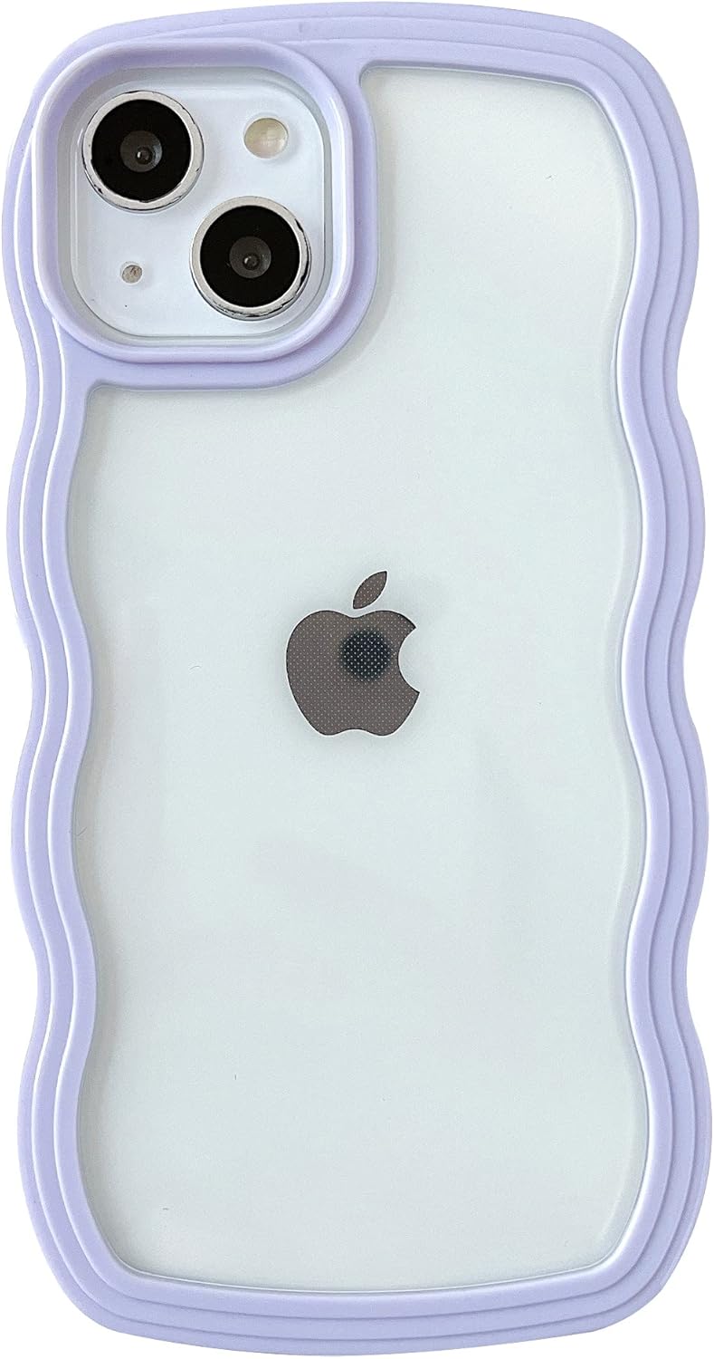 Caseative Bonita forma de marco de onda rizada a prueba de golpes, suave, compatible con iPhone (morado, iPhone 11)