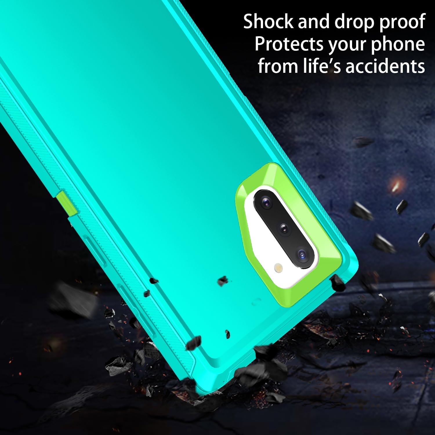Funda para Galaxy Note 10, a prueba de golpes, protección de cuerpo completo de 3 capas sin protector de pantalla, funda rígida resistente de alto