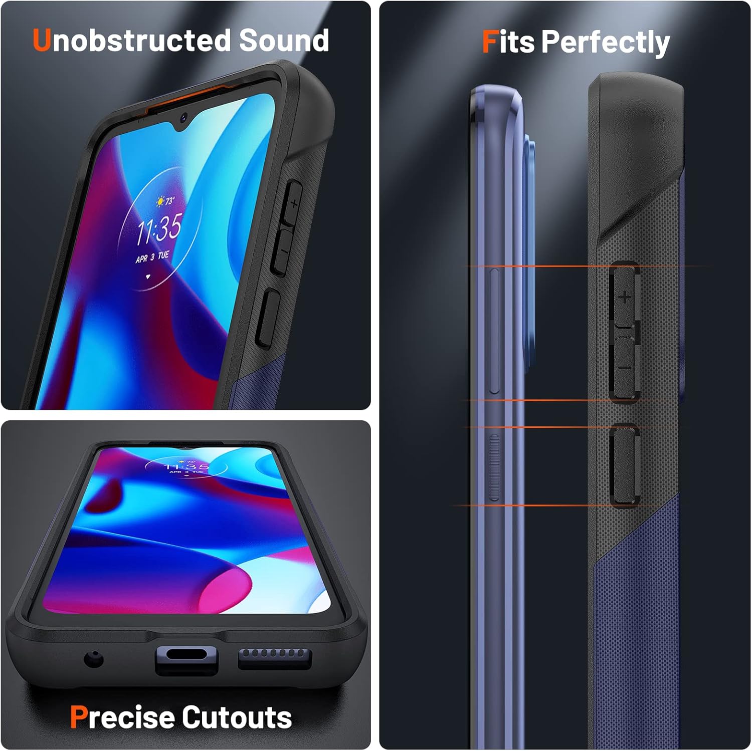 for Moto G Play 2023Moto G Pure Case,Moto G Power 2022 Case with Screen Protector,Military Grade Drop Tested Heavy-Duty Tough Rugged Shockproof