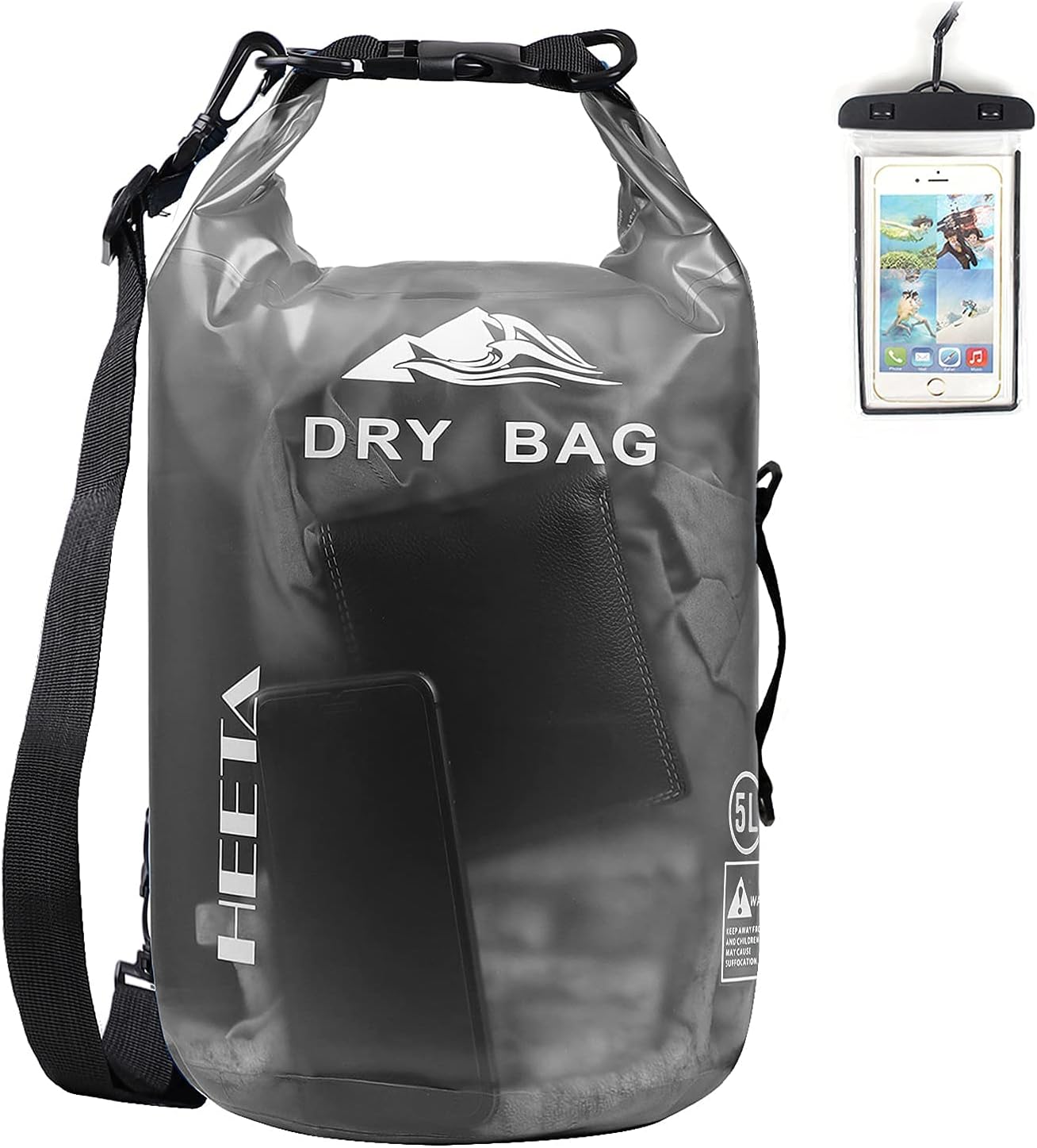HEETA Báscula de pescado con pantalla LCD retroiluminada con bolsa seca impermeable para mujeres y hombres