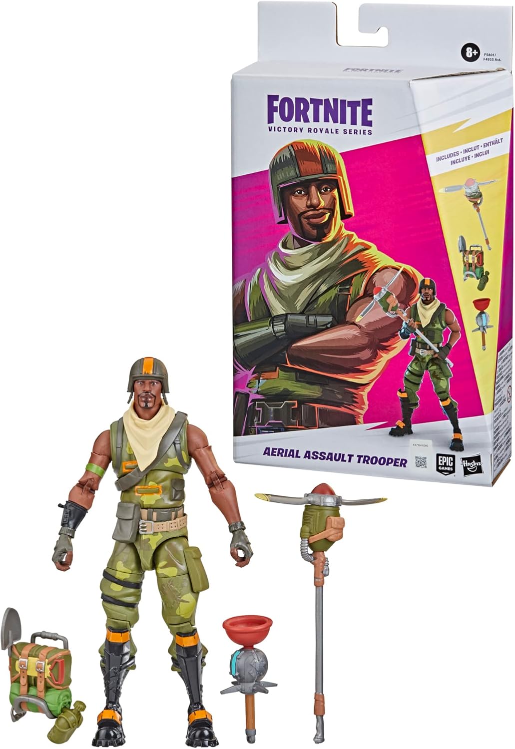 FORTNITE Victory Royale Series Aerial Assault Trooper Figura de acción coleccionable con accesorios, escala de 6 pulgadas
