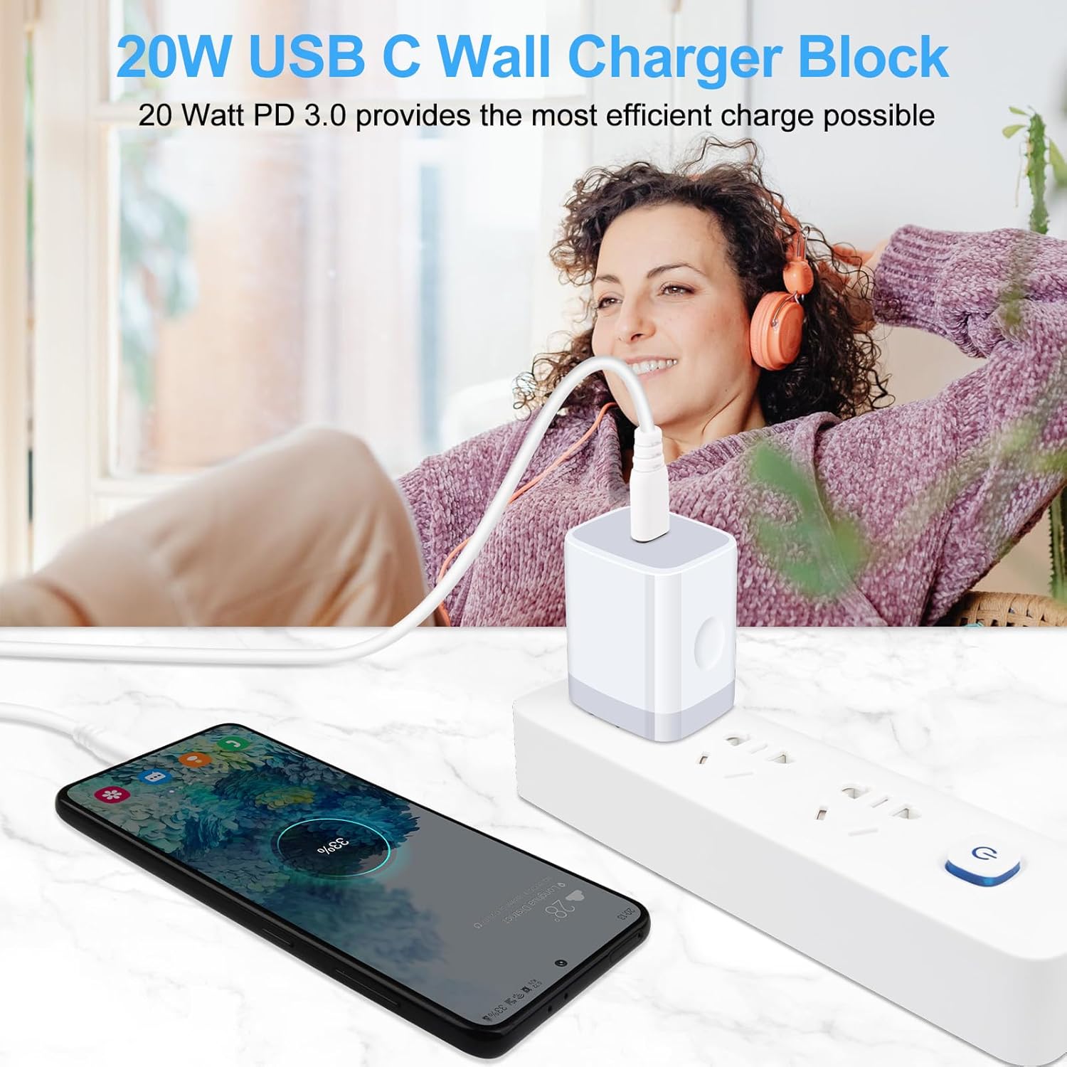 Cargador USB tipo C Samsung A54 bloque de carga rápida para Samsung Galaxy A15 5GS23 Ultra FEA14A03sA13A23A24A53Z Fold5Flip5A34S21FES22, iPhone 15