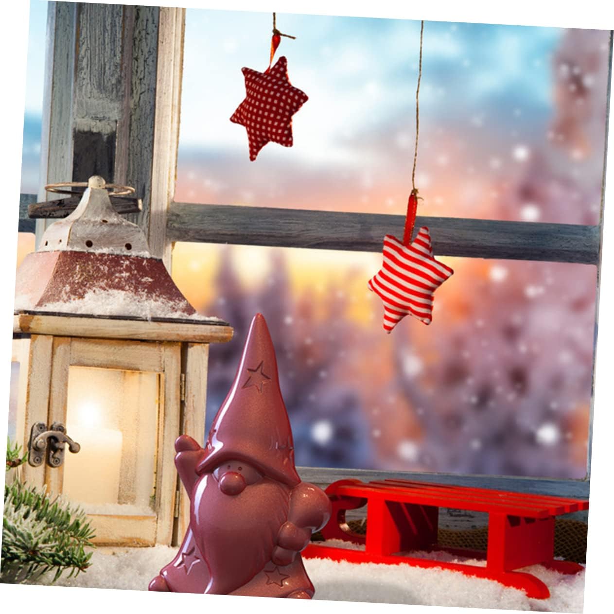TEHAUX 6 Pcs Christmas Stencils Christmas Craft Santa Candle Christmas Cake Silicone Resin Casting Santa Soap Christmas Decor Tabletop Ornament Mold