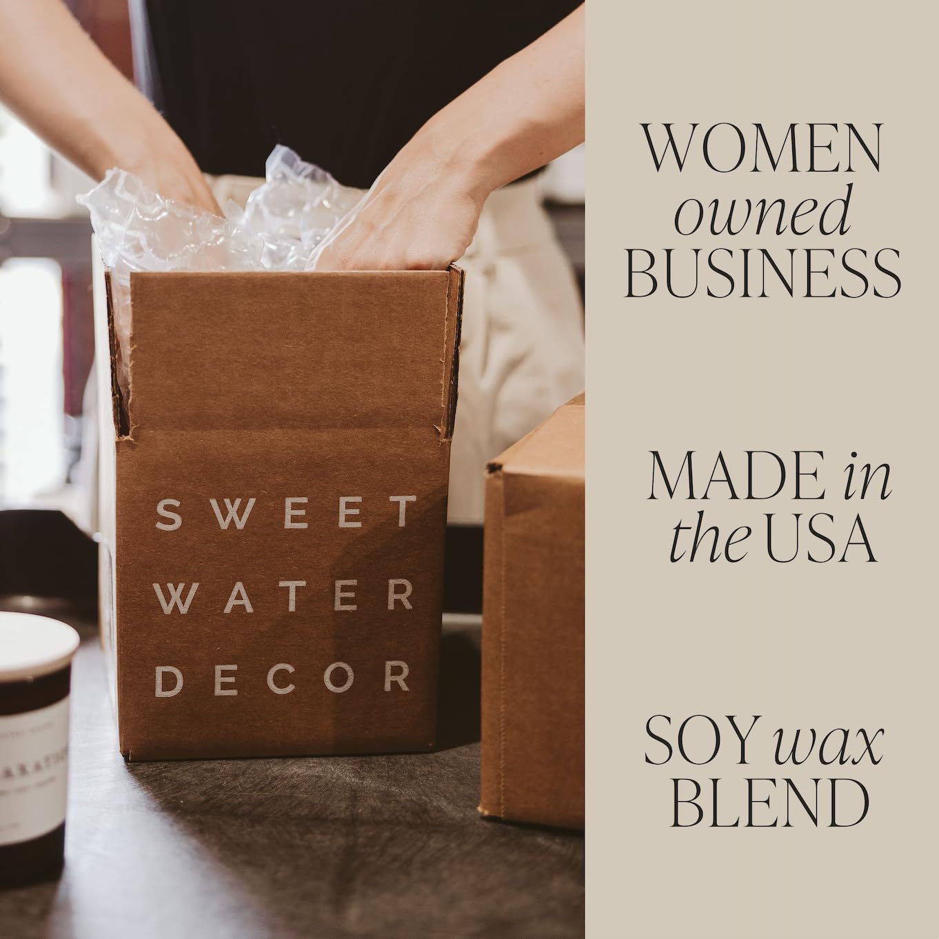 Sweet Water Decor Sweater Winter Christmas Holiday Candle  Milky Coconut, Jasmine, and Soft Cashmere Scented Candle for Home  15oz Clear Jar, 70+