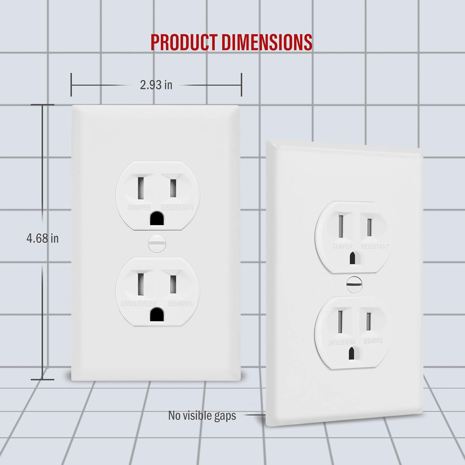 Enerlites 61580-TR-WWP-10PCS – Paquete de tomas de corriente dúplex y placas de pared, receptáculo eléctrico resistente a manipulaciones, 15 A 125V,