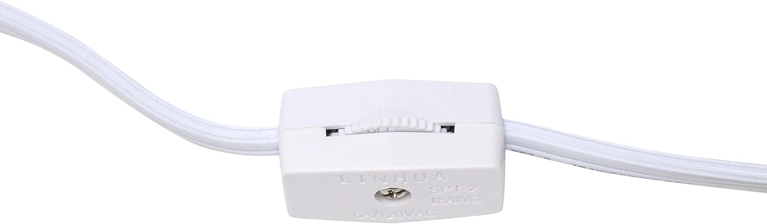 Simple Designs LT2072-OFF Lámpara de mesa pequeña de piedra sintética con pantalla de tela, blanco roto con pantalla blanca
