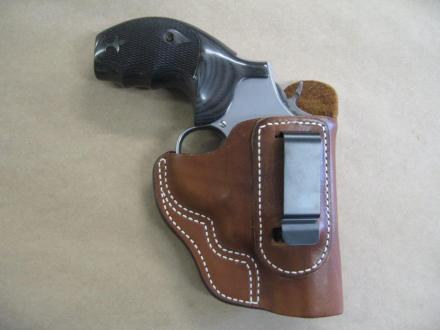 Azula Gun Holsters Azula IWB – Funda de piel para Smith & Wesson S&W K Frame 3 pulgadas Barrel Revolver TAN RH