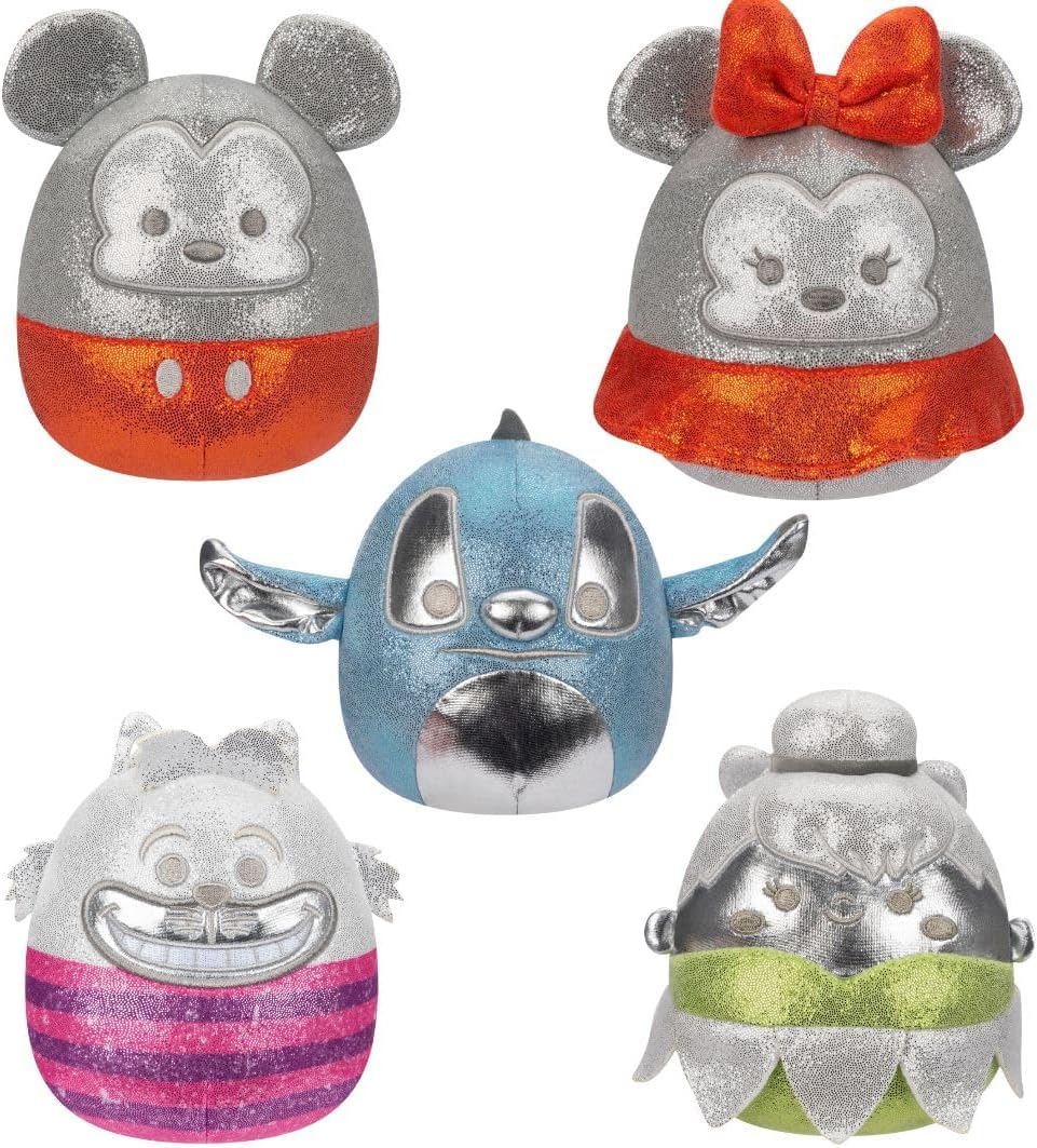 Squishmallows Original Disney100 – Juego de 5 cajas de felpa de 5 pulgadas, peluche oficial de Jazwares Little Ultrasoft – Exclusivo de Tienda
