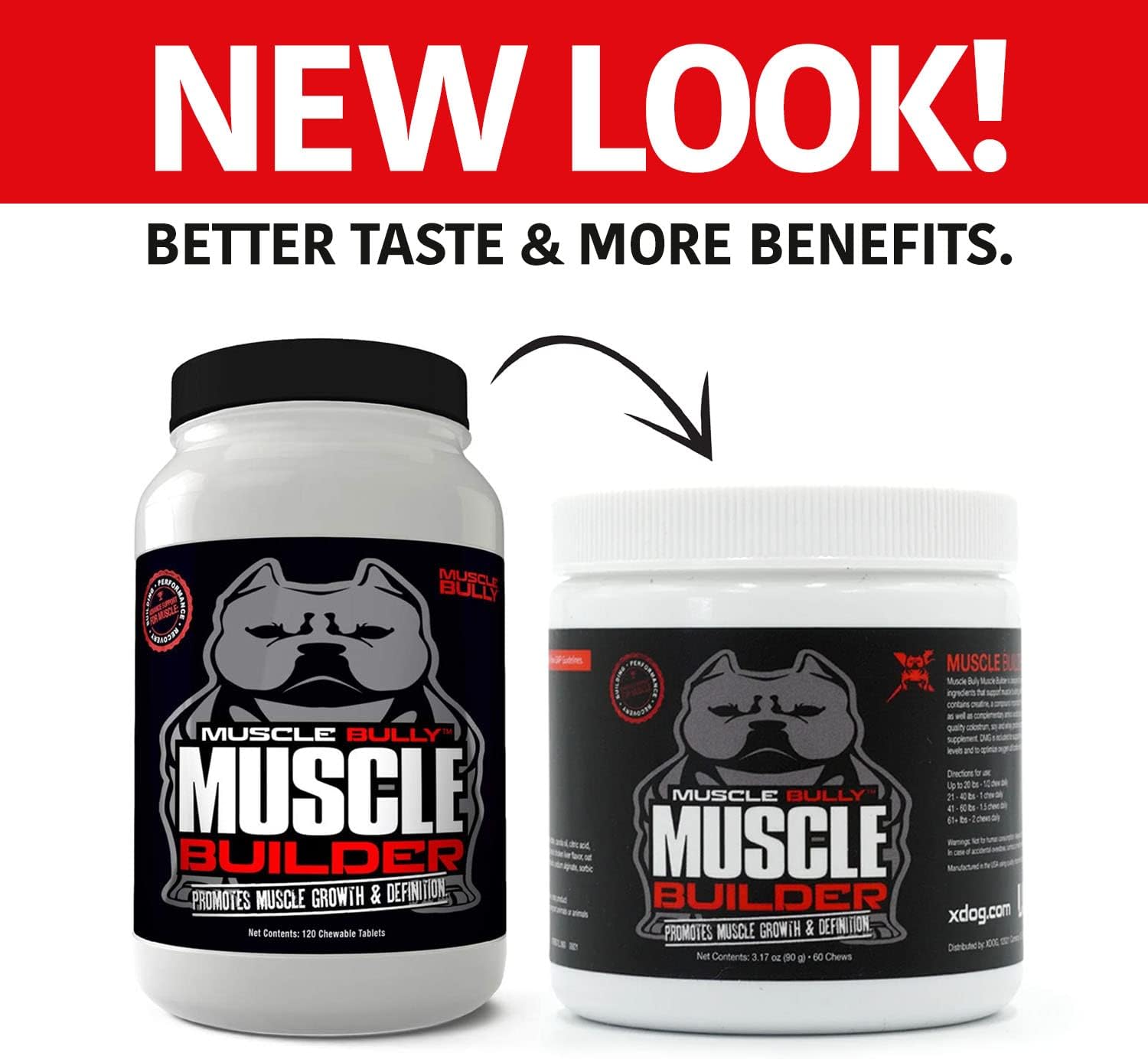 Muscle Builder para perros – Combina ingredientes de construcción muscular clínicamente probados. Apoya el crecimiento muscular, tamaño, definición