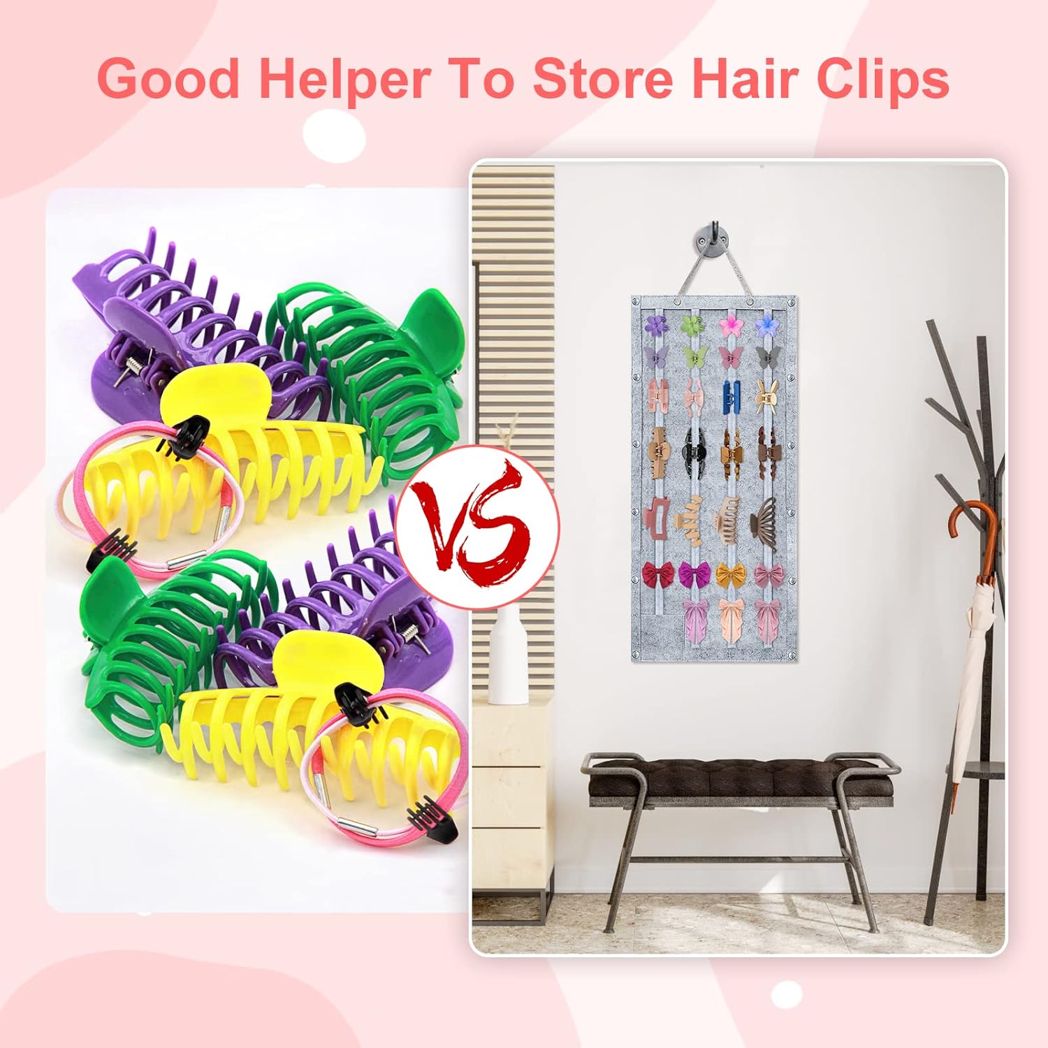 Shinning – Organizador de pinzas para el cabello, organizador grande de pinzas LED para el cabello para niñas, sin olor, duradero, para mujeres,