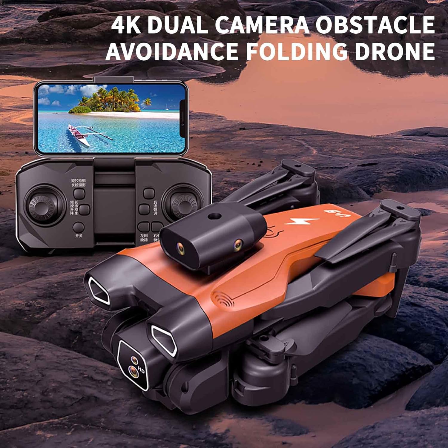 Drone with Camera, 4K HD WiFi FPV Mini Drone, Foldable RC Quadcopte with 360  Automatic Obstacle Avoidance, Trajectory Flying, Gesture Takes