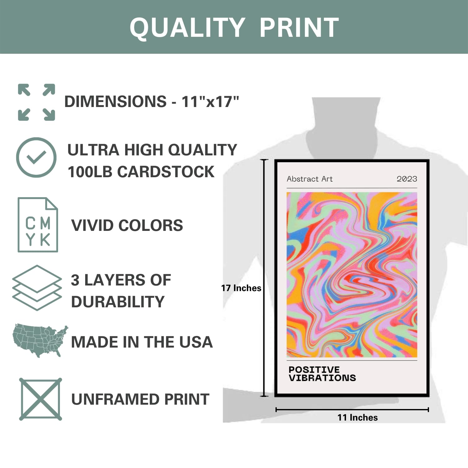Positive Energy Poster, Colorful Aura Poster, Positive Aura Gradient Wall Art, Positive Energy Art, Retro Gradient Print, Aesthetic Wall Decor,