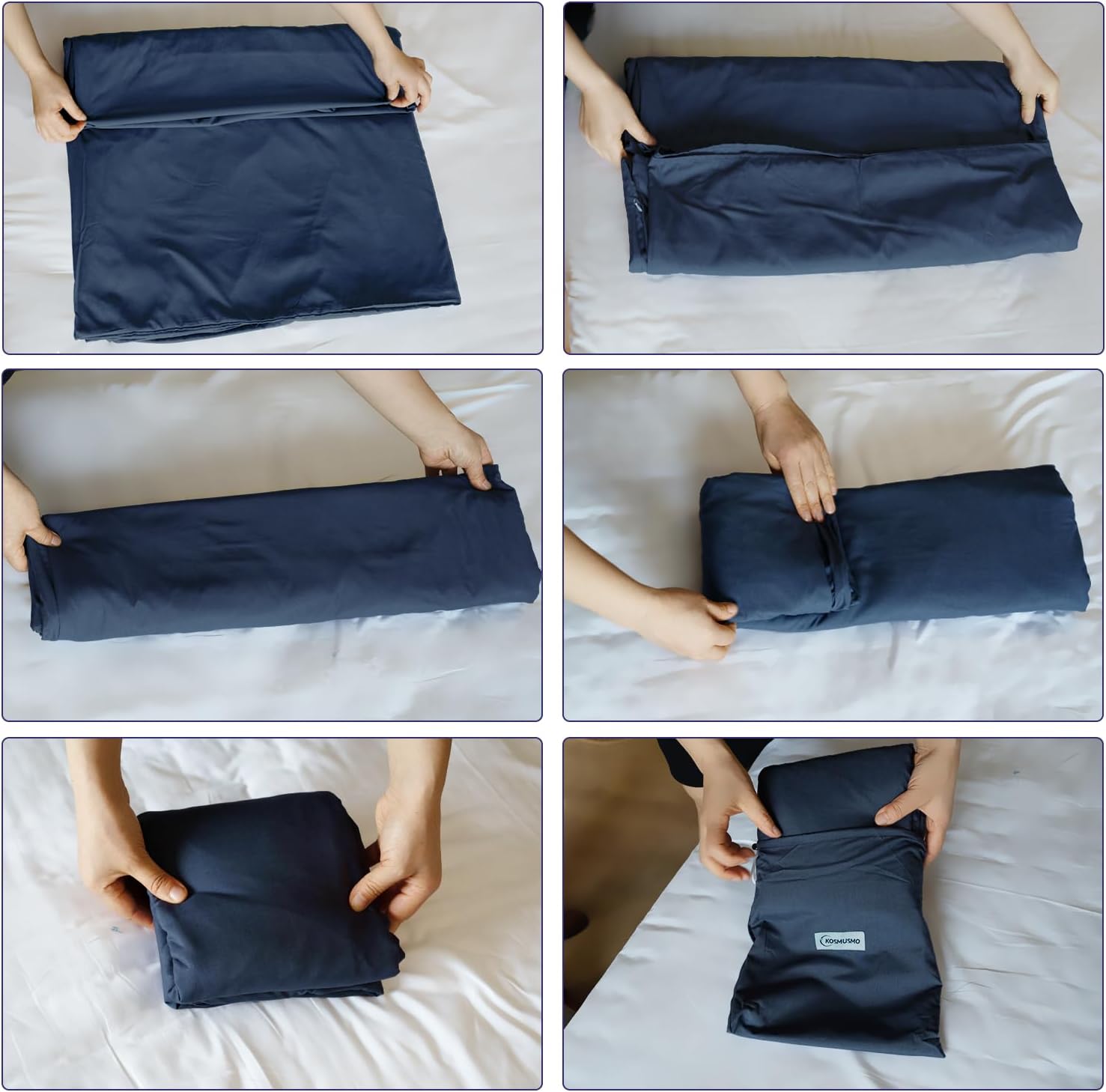 KOMUSMO – Forro para saco de dormir con cremallera, saco de dormir ligero de viaje, portátil, compacto, para campamento, longitud completa y 4