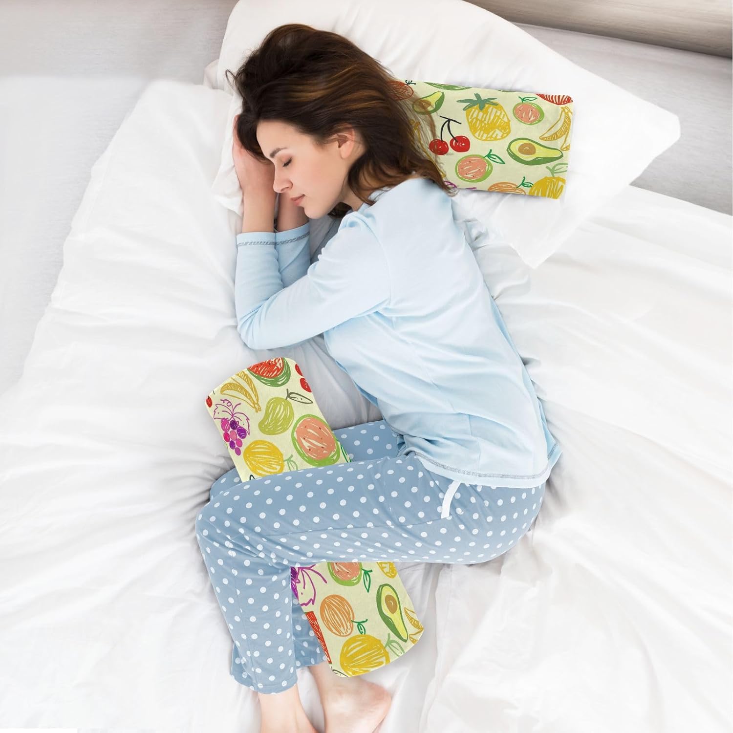 KLL Almohada de almohada sin costuras para el cuello, almohadas redondas, almohadas cilíndricas, funda decorativa, almohada de apoyo lumbar