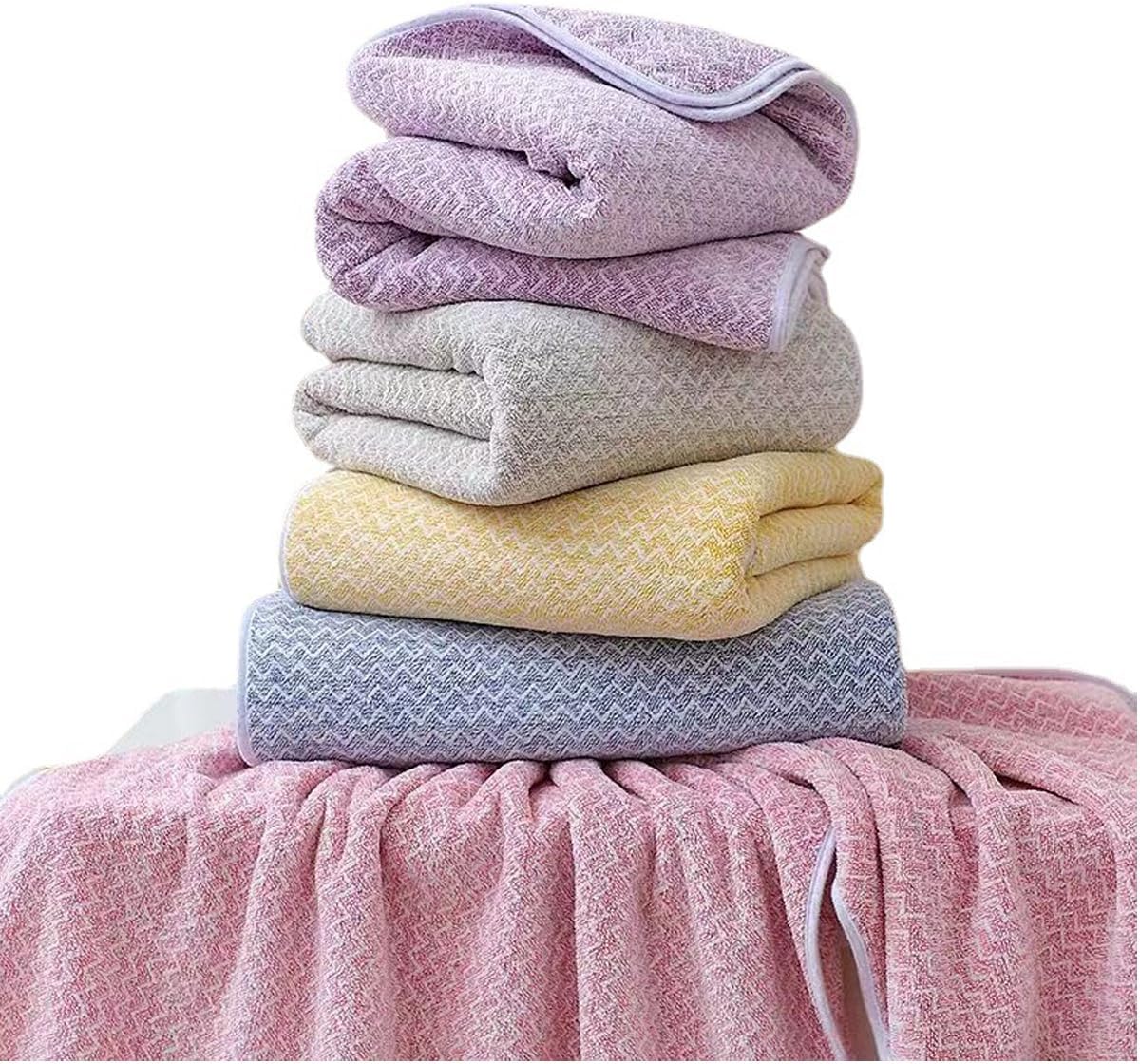Toallas de baño de microfibra, paquete de 2 toallas ligeras, súper esponjosas y de secado rápido para viajes, fitness y yoga (28 x 55 pulgadas,
