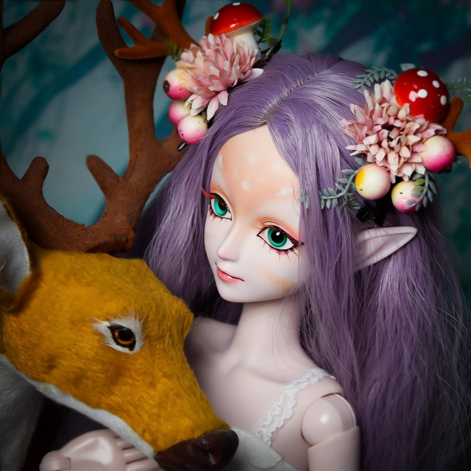 Proudoll Muñeca BJD de 13 de 23.6 in, 24 pulgadas, juguete de alce articulado con bola, muñecas SD, figuras de acción de hada de alce con orejas de