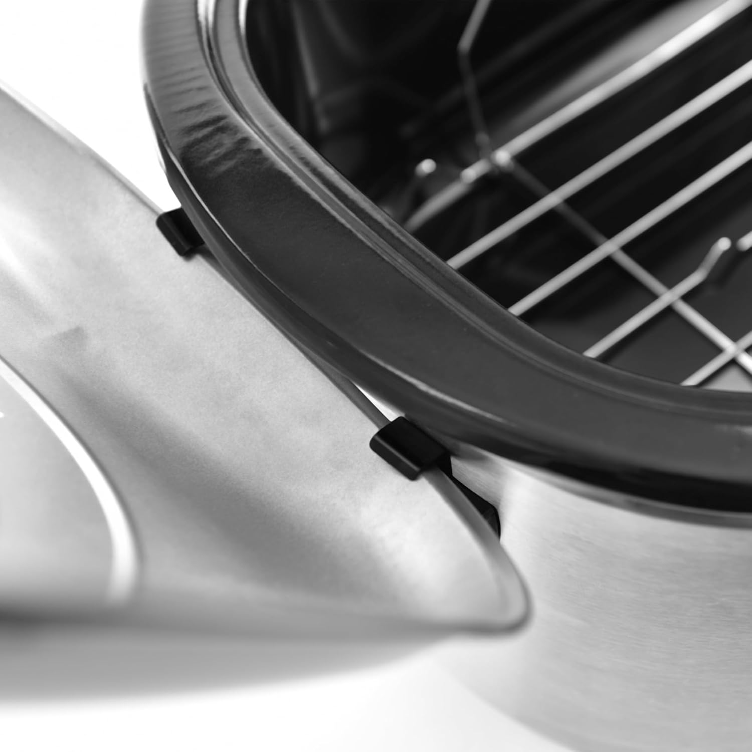Horno asador eléctrico de gran capacidad de 22 cuartos de galón, acero inoxidable, tapa autohilvanada, mantiene el calor, perfecto para asar,