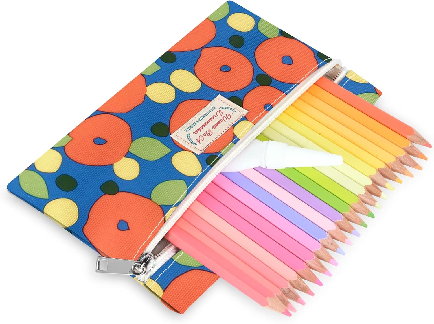Estuche para lápices de gran capacidad con capacidad para 60 lápices o 50 bolígrafos, estuche multifuncional suave y estético con organizador de