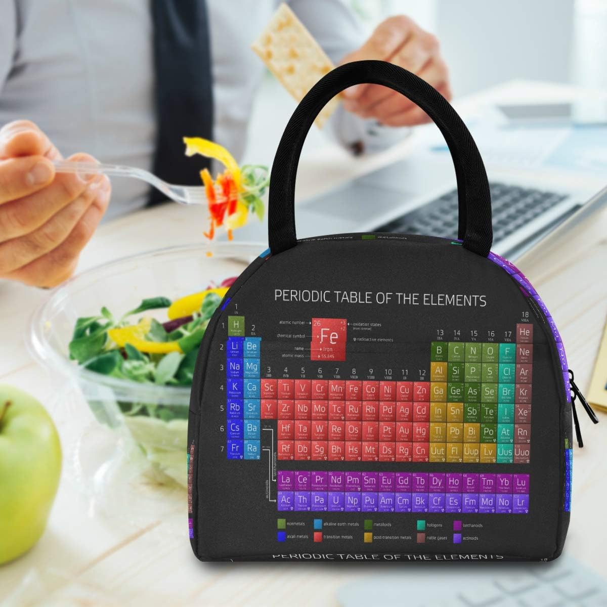 Bolsas de almuerzo de mesa periódica para mujeres y hombres, bolsa de almuerzo, lonchera térmica resistente al agua, bolsa de almuerzo hielera,