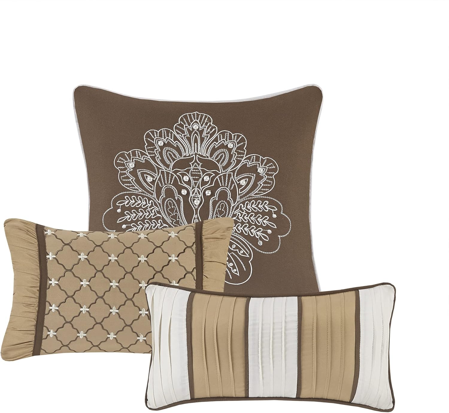 Madison Park Acogedor juego de edredón, lujoso diseño tradicional de damasco jaquard, ropa de cama alternativa para todas las estaciones con fundas