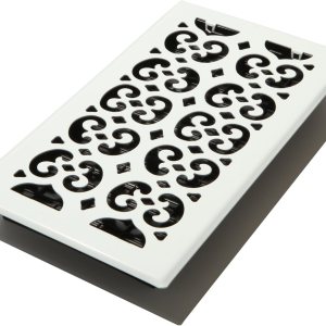 Decor Grates FSH612-WH Registro de piso con desplazamiento, 6 x 12 pulgadas, color blanco Decor Grates FSH612-WH Registro de piso con desplazamiento, 6 x 12 pulgadas, color blanco