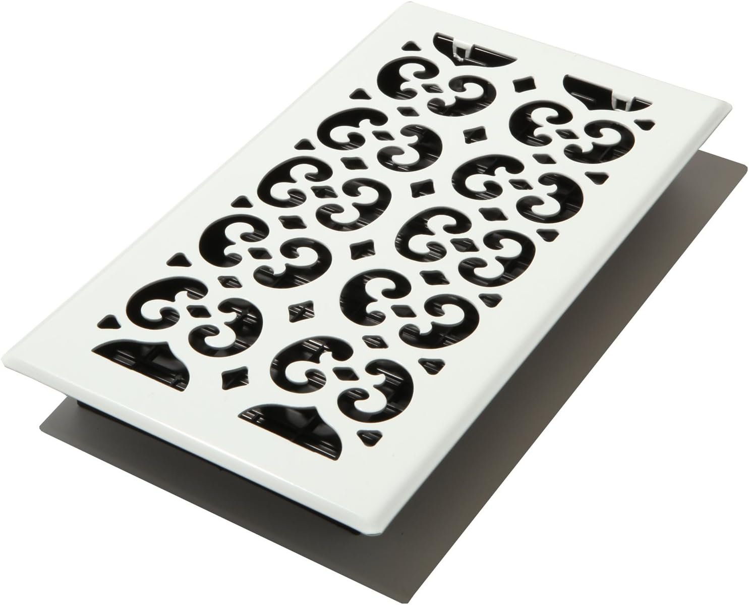 Decor Grates FSH612-WH Registro de piso con desplazamiento, 6 x 12 pulgadas, color blanco