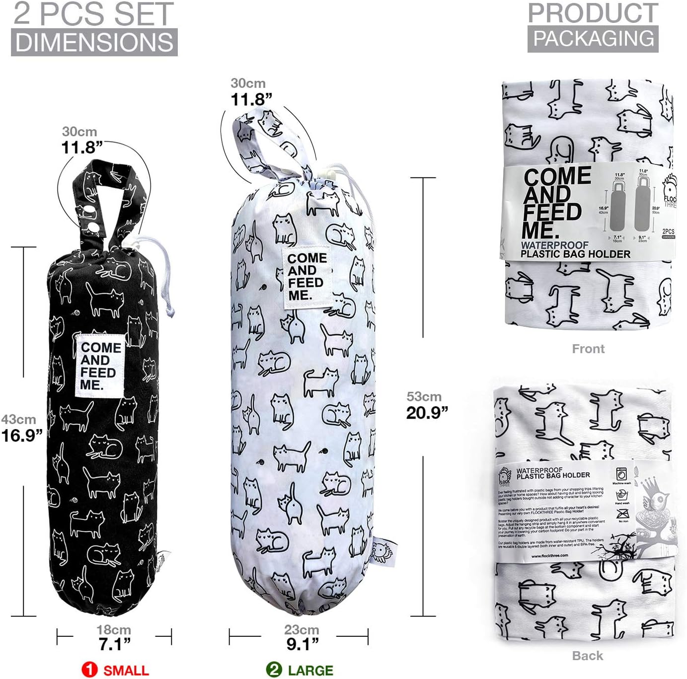 2 unids impermeable plástico supermercado bolsa titular de compras soporte organizador cocina almacenamiento bolsa dispensador múltiples diseños