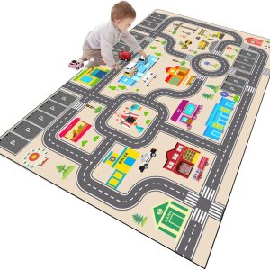 Alfombra de juego para niños para autos de juguete, alfombra educativa de tráfico por carretera, alfombra de diviértete , alfombra antideslizante Alfombra de juego para niños para autos de juguete, alfombra educativa de tráfico por carretera, alfombra de diviértete , alfombra antideslizante