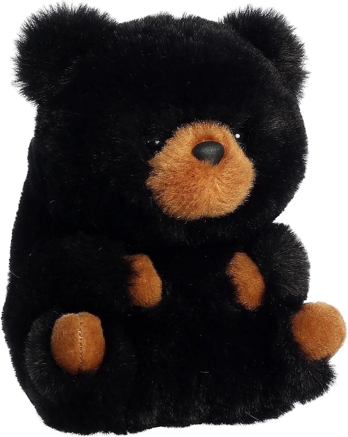 Aurora Round Rolly Pet Cuddles Black Bear – Adorables compañeros – Diversión sobre la marcha, color negro, 5 pulgadas
