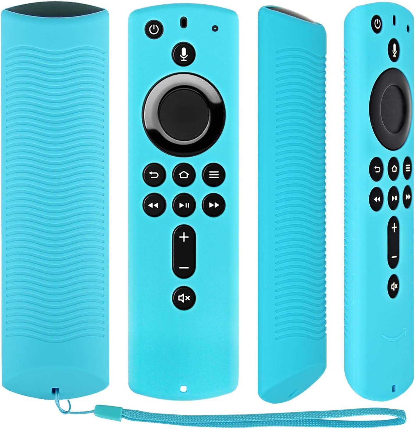 Pinowu Funda para Fire TV Stick 4K compatible con la nueva cubierta de control remoto de voz Alexa de 2 generación (paquete de 2 turquesa y morado)