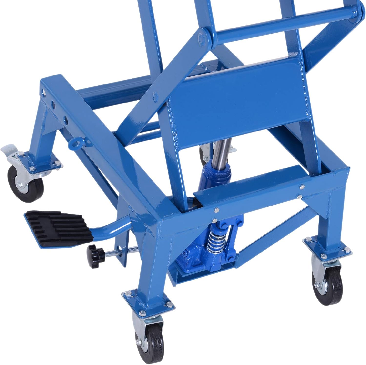 DURHAND Motocicleta hidráulica de 300 libras Scissor Jack Lift Foot Step Wheels para pequeñas motos de suciedad