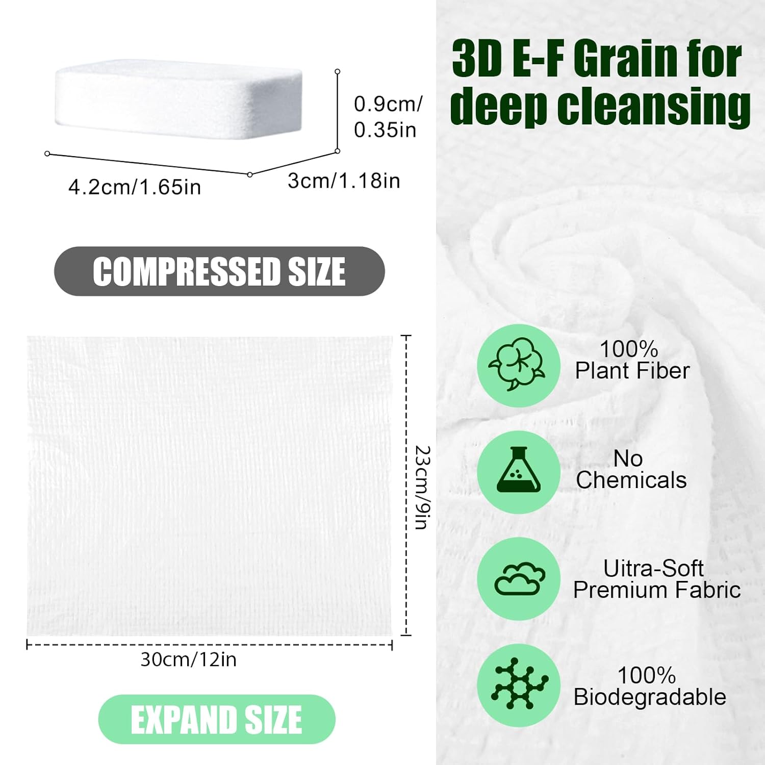 Fancyou Clean Towels XL 50 unidades, toalla facial desechable ultrasuave, paño grueso para la cara, toallitas secas grandes para desmaquillante,